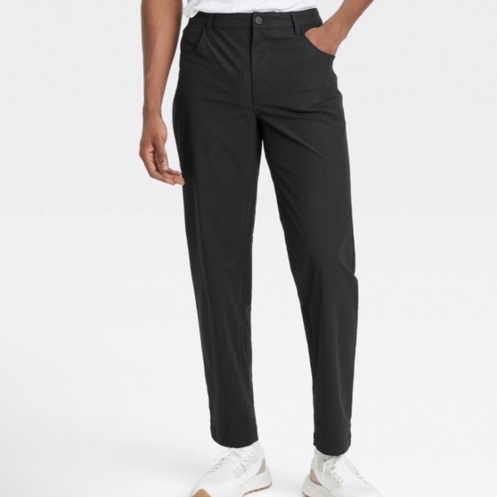 All In Motion Mens 360 Lifestyle Relaxed Fit 5-Pocket Pants Black 32x32 UPF 50+